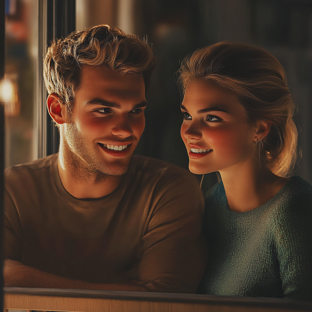 A delighted couple talking to each other | Source: Midjourney