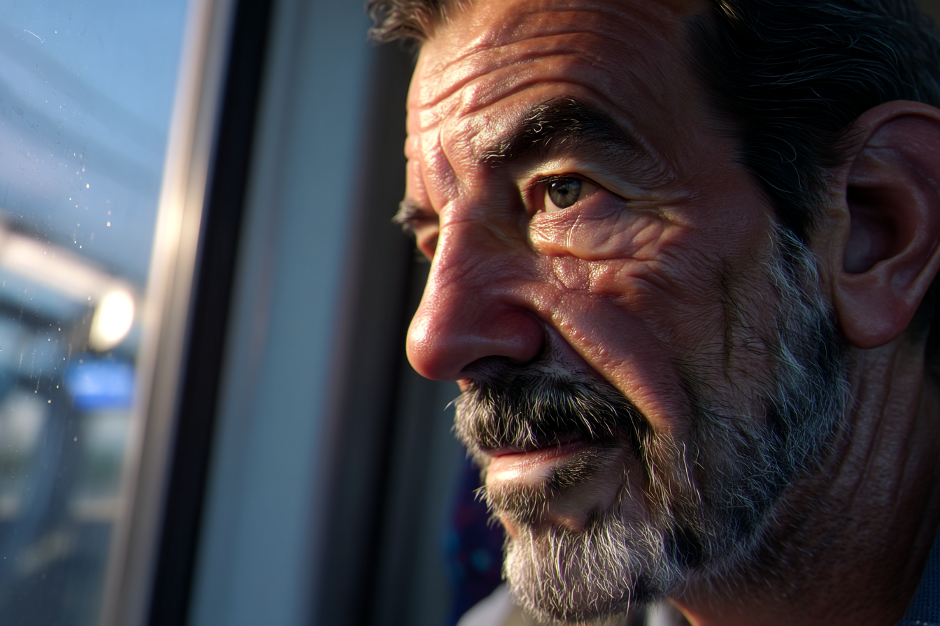 A close-up shot of a man's face | Source: Midjourney
