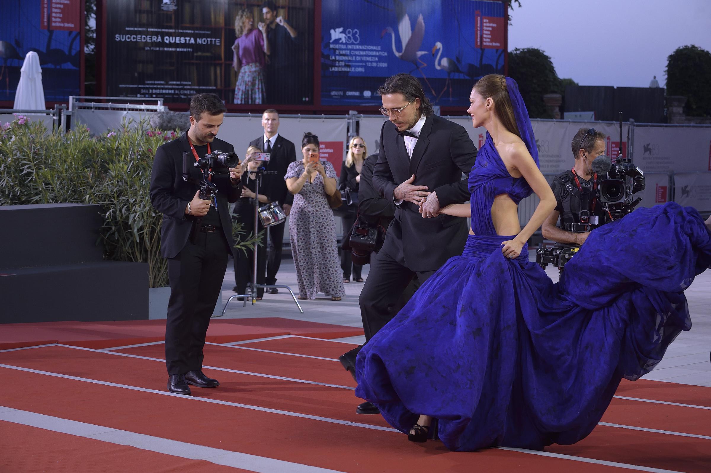 Nicola Peltz Beckham and Brooklyn Beckham arrive at the Kinéo Award red carpet during the 83rd Venice International Film Festival in Venice, Italy, in September 2026. | Source: Getty Images