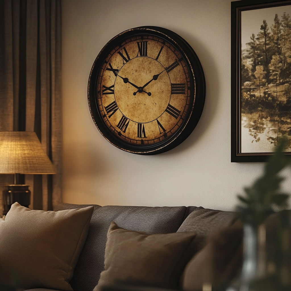 A vintage clock on the wall | Source: Midjourney