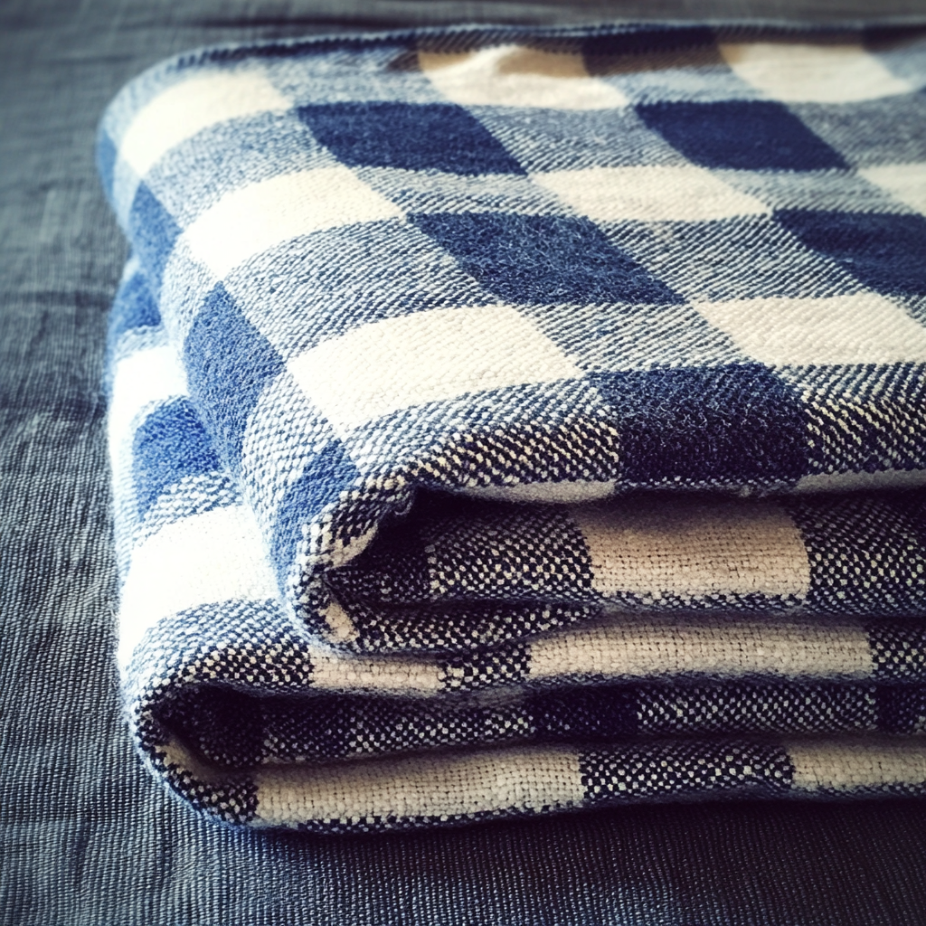 A folded picnic blanket | Source: Midjourney