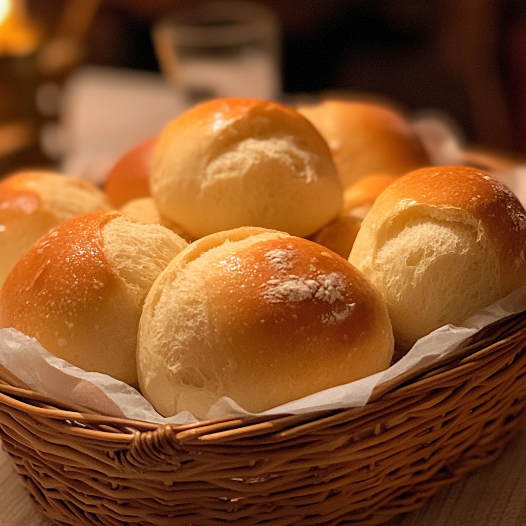 A basket of fresh bread rolls | Source: Midjourney