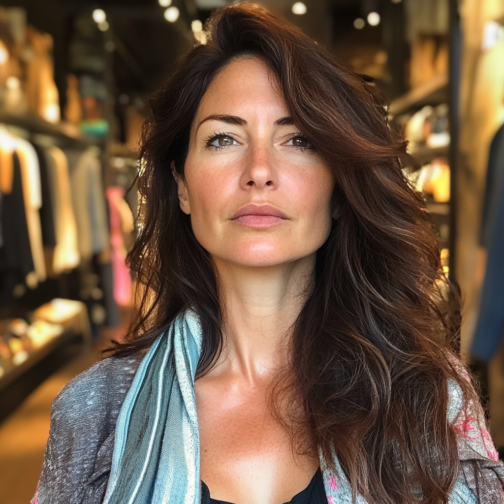 A close up of a woman in a store | Source: Midjourney