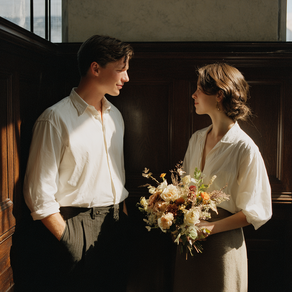 A couple getting married in a courthouse | Source: Midjourney