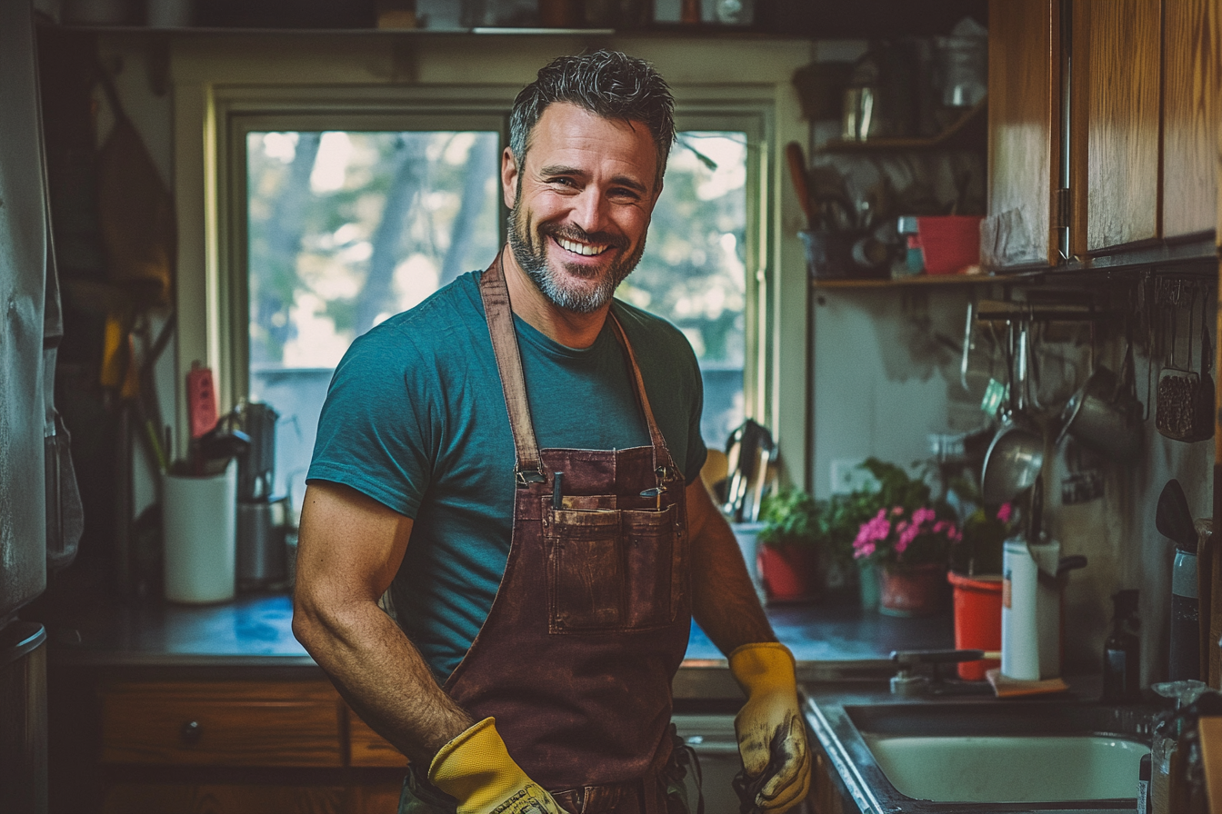 A man in gardening clothes | Source: Midjourney