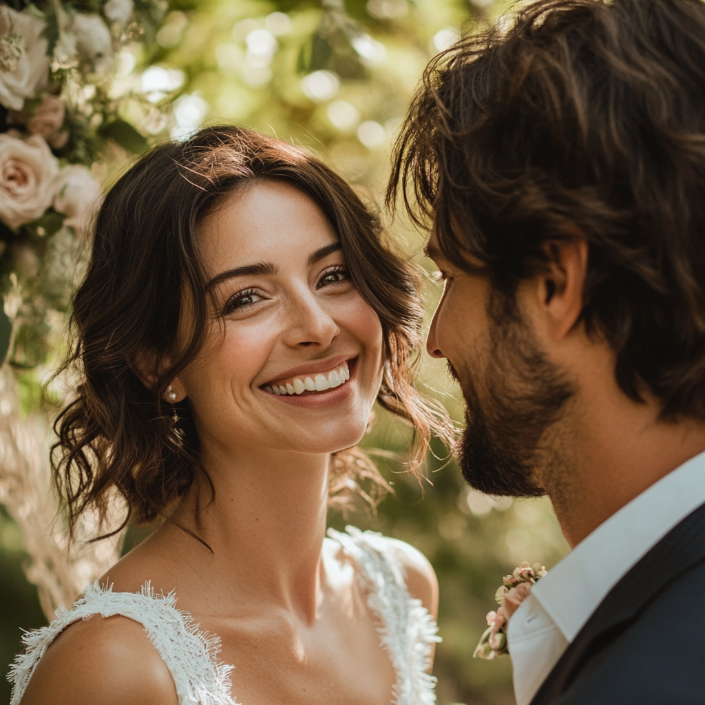 A smiling bride | Source: Midjourney