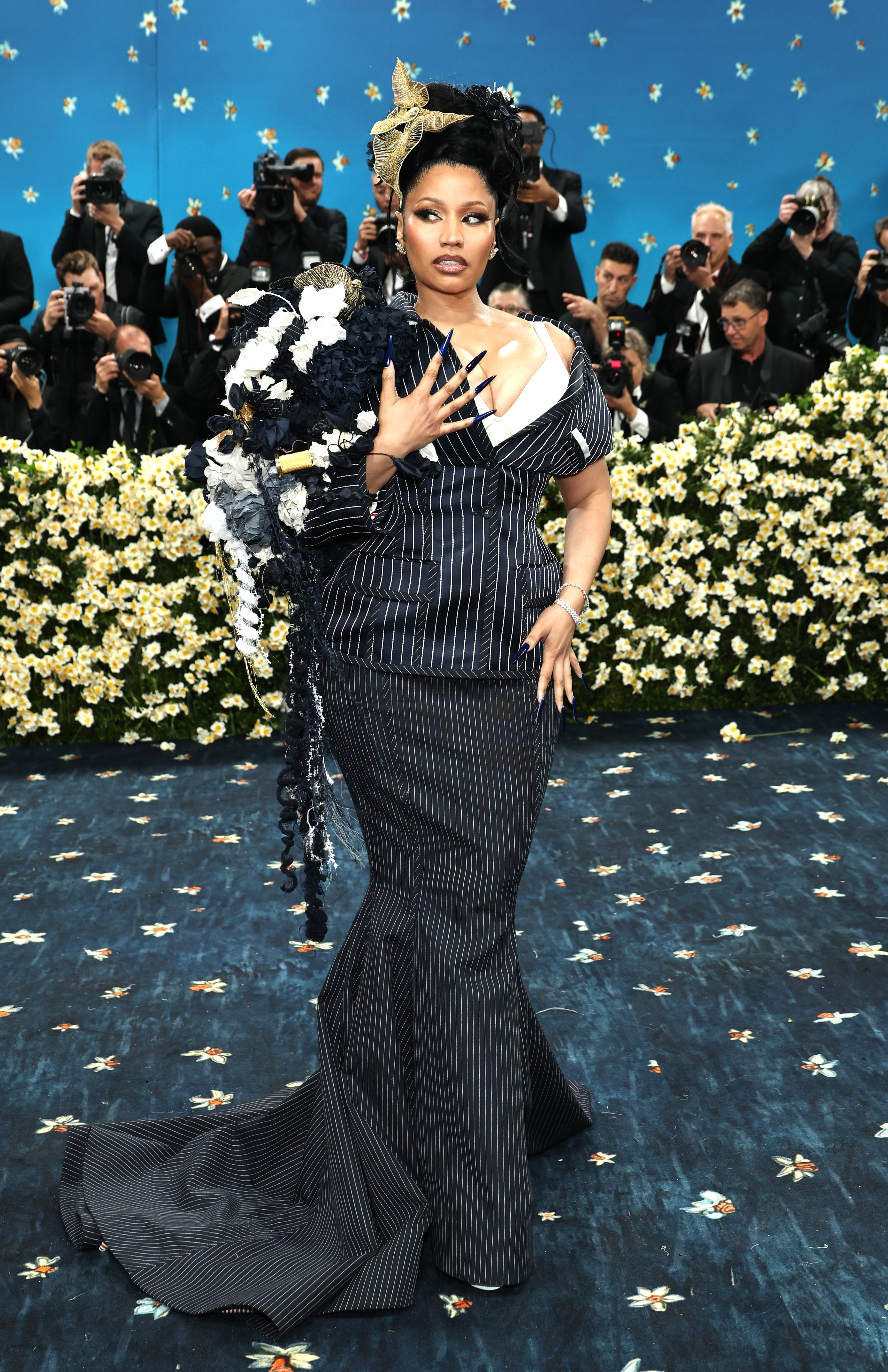 Nicki Minaj attends the 2025 Met Gala Celebrating "Superfine: Tailoring Black Style" at Metropolitan Museum of Art on May 05, 2025 in New York City. | Source: Getty Images