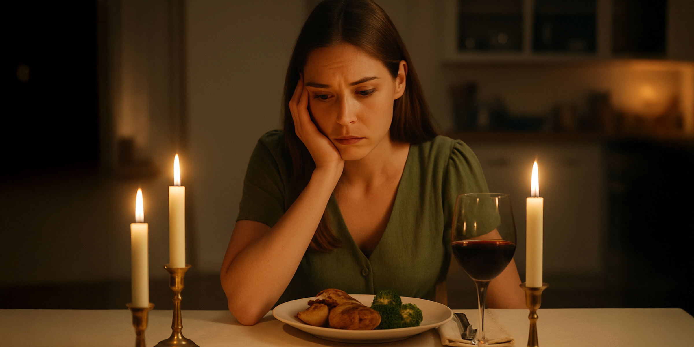 A woman lonely at the dinner table | Source: Sora