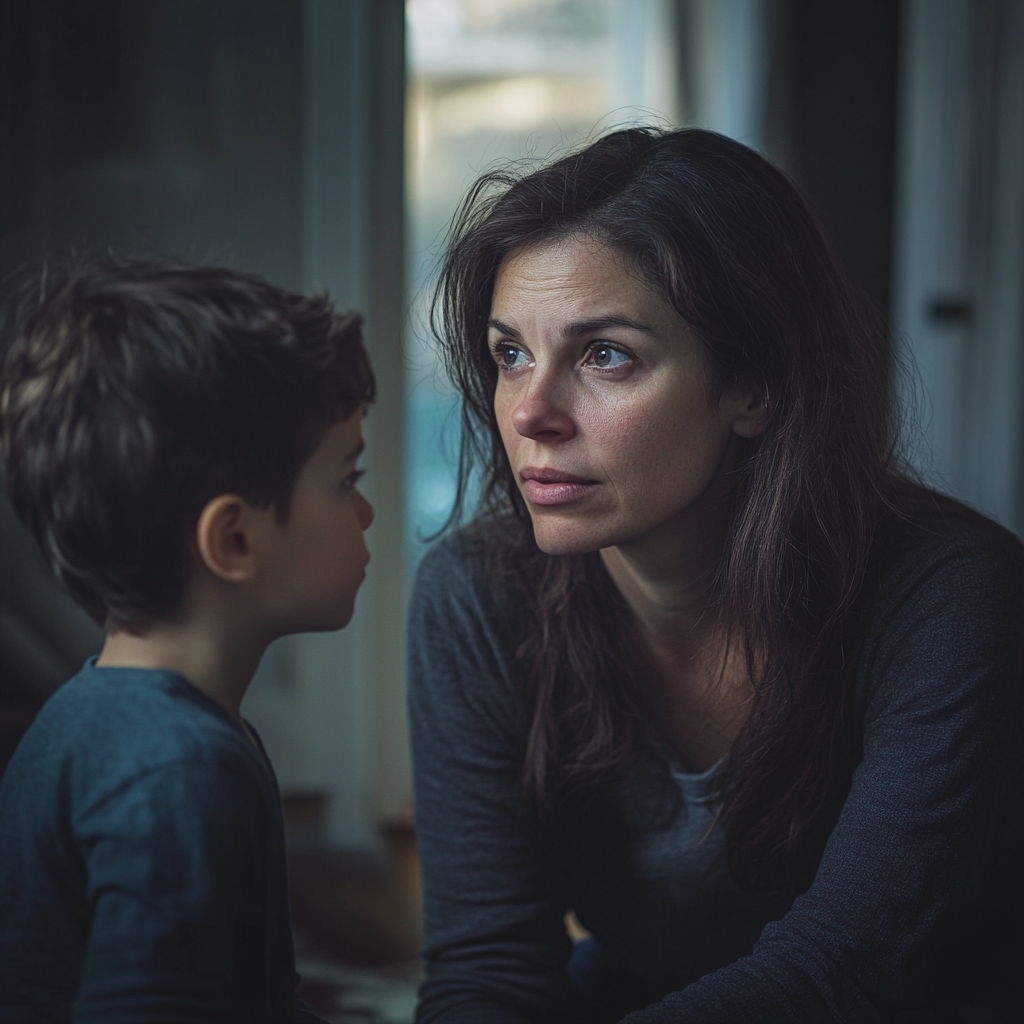 Mother talking to her son | Source: Midjourney