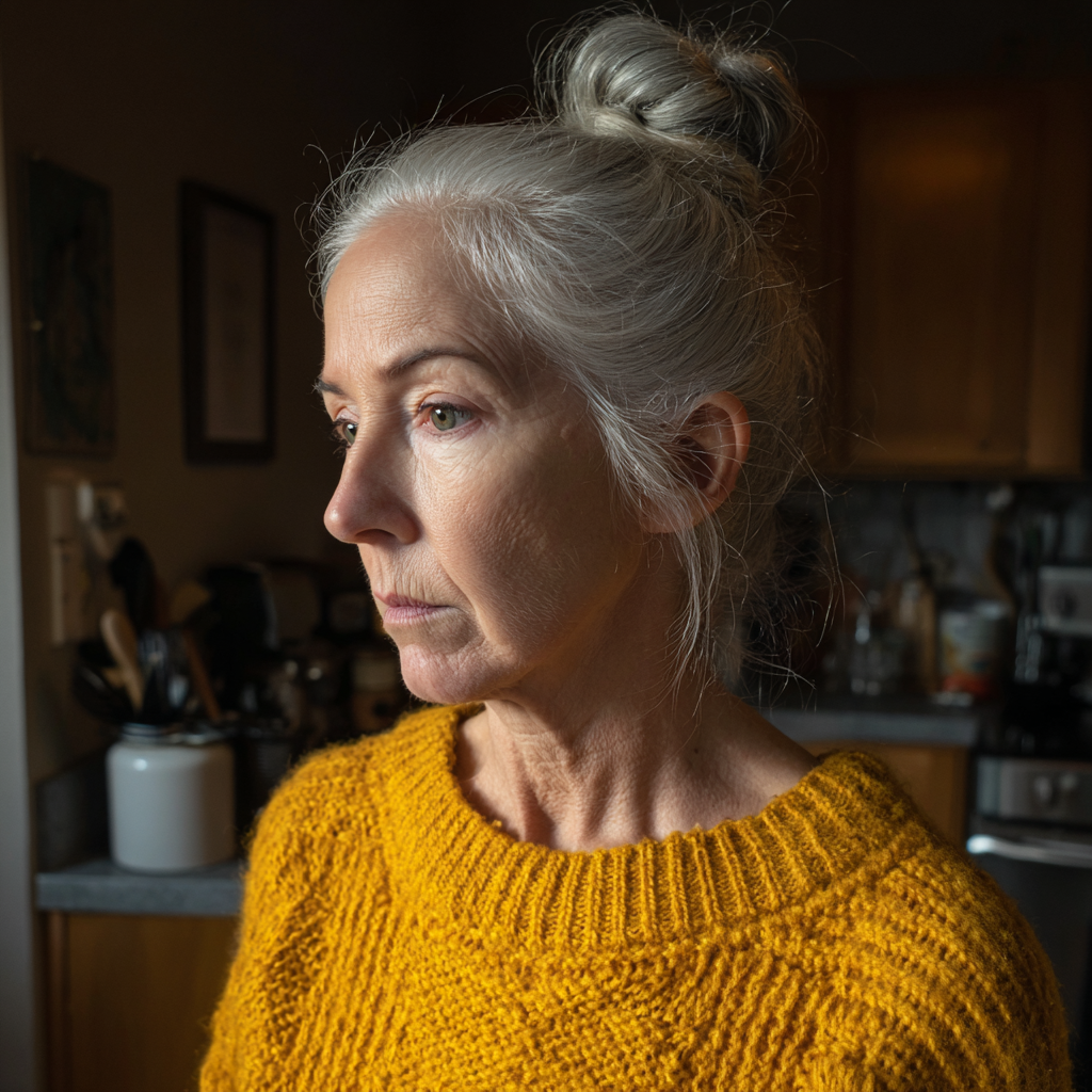 An older woman standing in a kitchen | Source: Midjourney