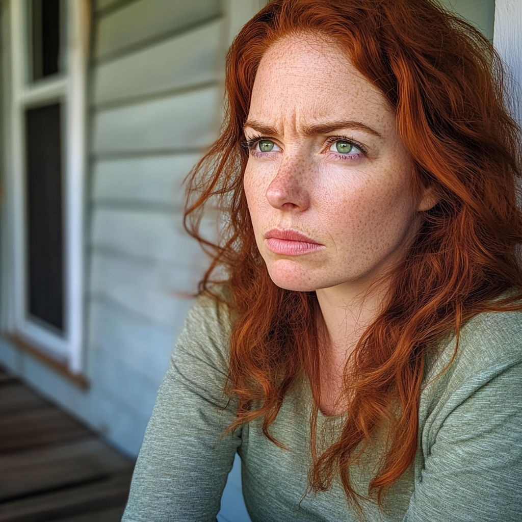 A woman sitting on a porch | Source: Midjourney