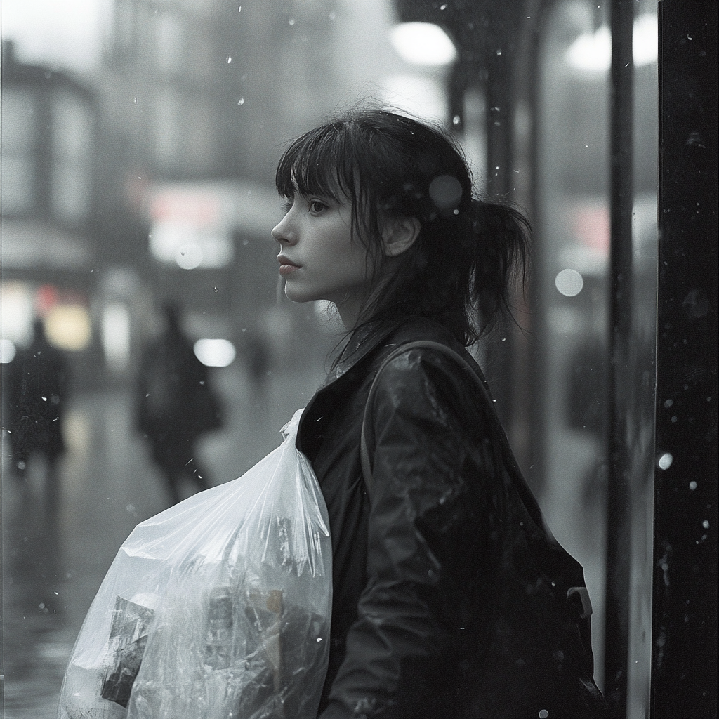 A woman holding a grocery bag | Source: Midjourney