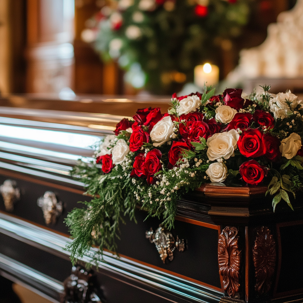 Close-up shot of a casket | Source: Midjourney