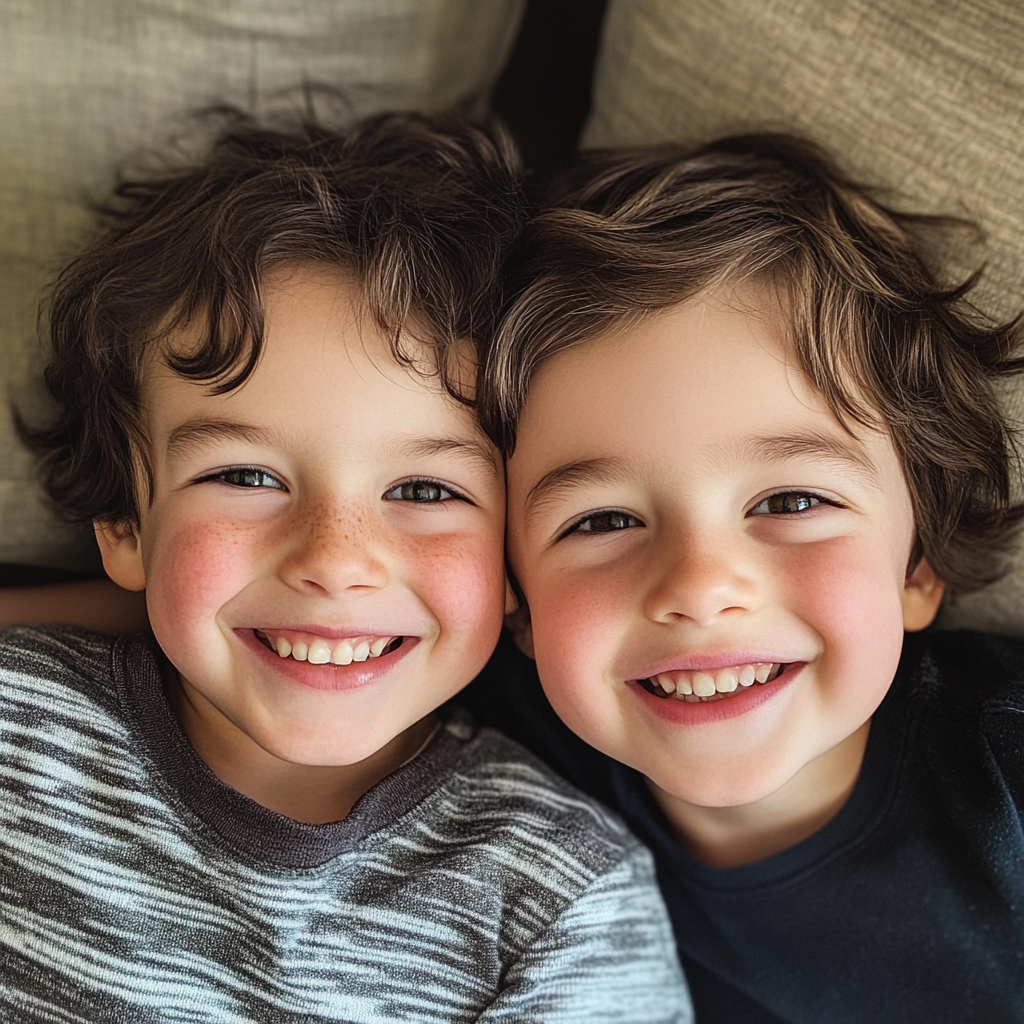 Smiling twin boys | Source: Midjourney