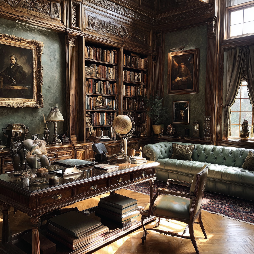 The interior of a home study | Source: Midjourney