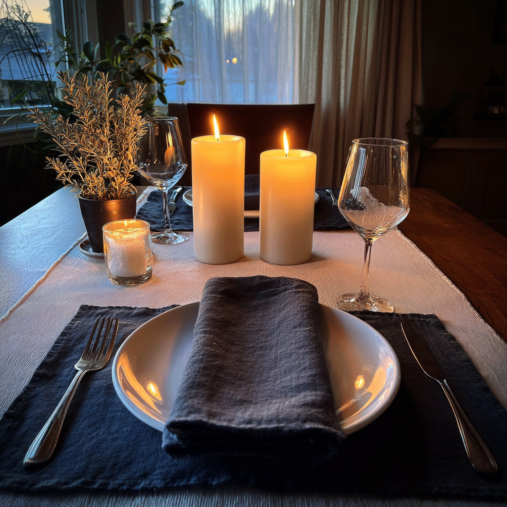 A table setting for two | Source: Midjourney