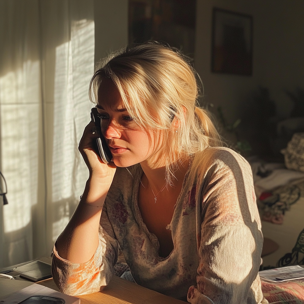 A woman talking on the phone | Source: Midjourney