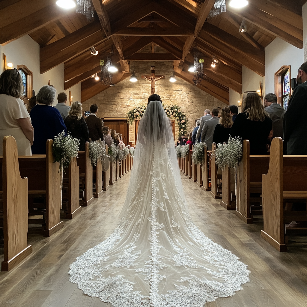 Bride walking down the aisle | Source: Midjourney