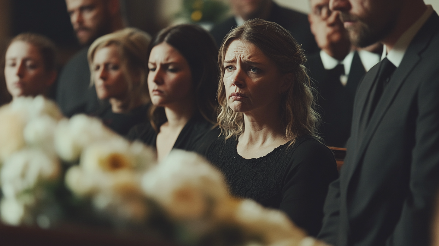 People at a funeral service | Source: Midjourney