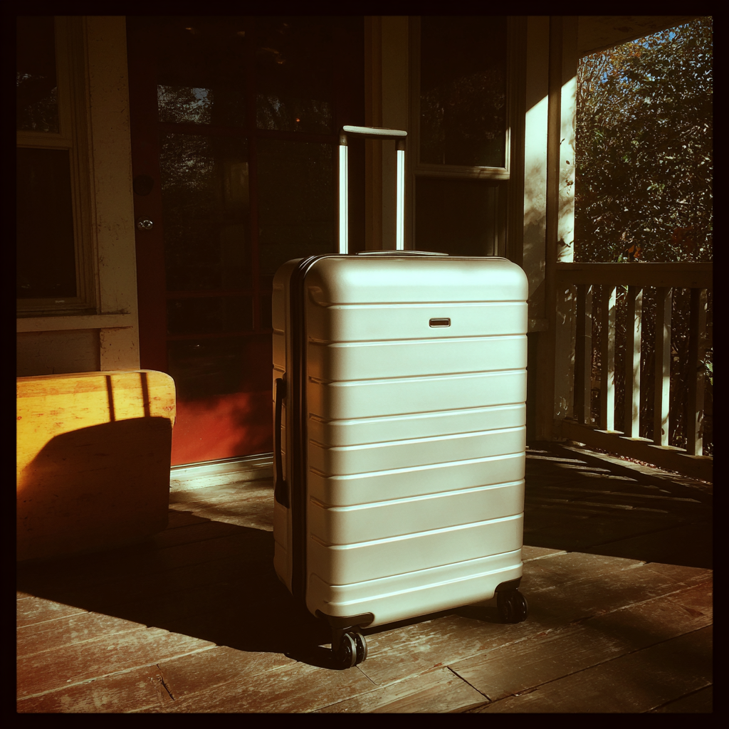 A suitcase on a porch | Source: Midjourney