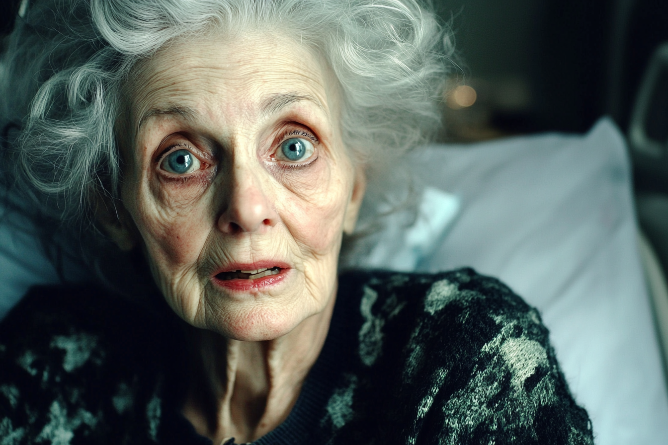 An elderly woman in a hospital bed | Source: Midjourney