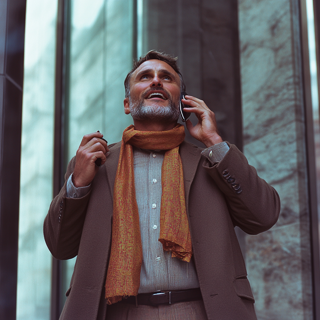 An excited man on a call | Source: Midjourney