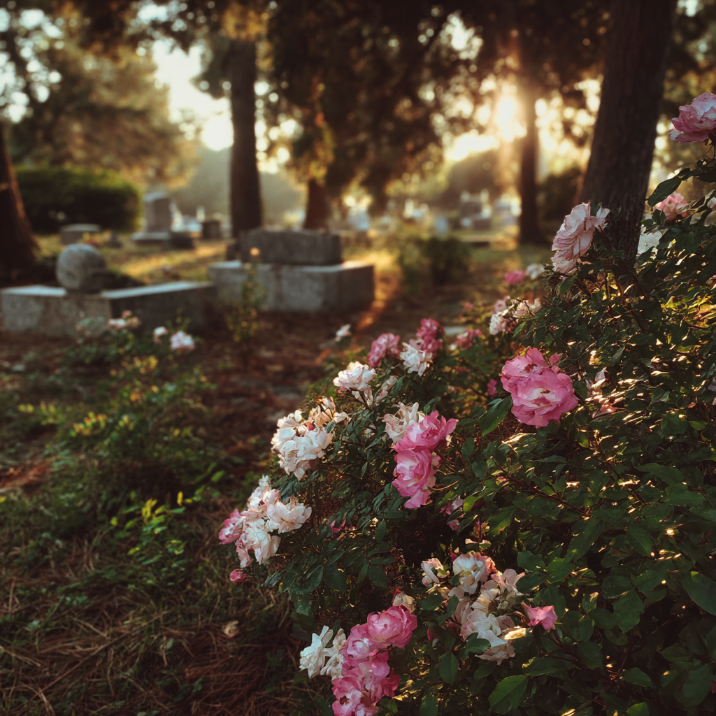 Flowers at a cemetery | Source: Midjourney