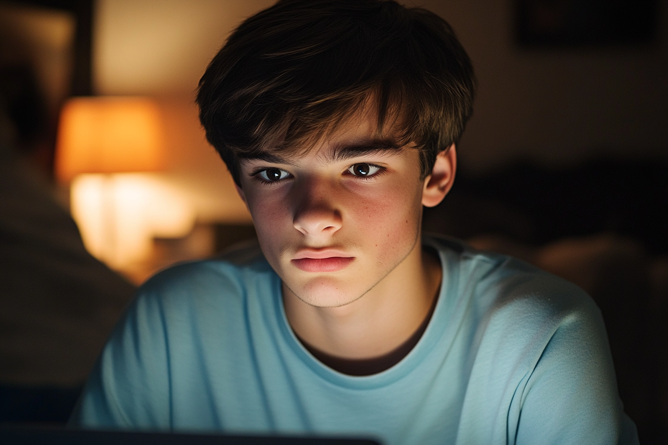 A young man sitting in his bedroom | Source: Midjourney