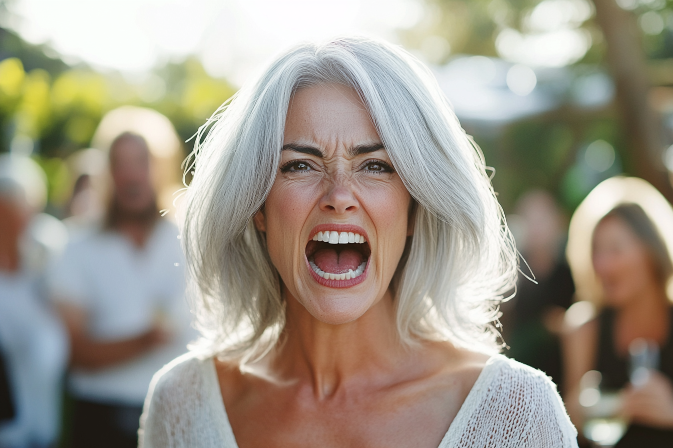 A woman yelling during a wedding | Source: Midjourney