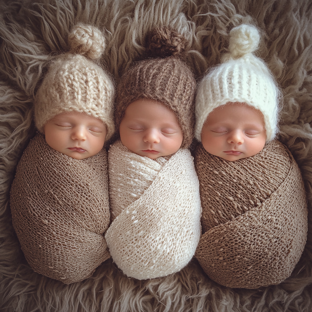 Newborn triplets | Source: Midjourney