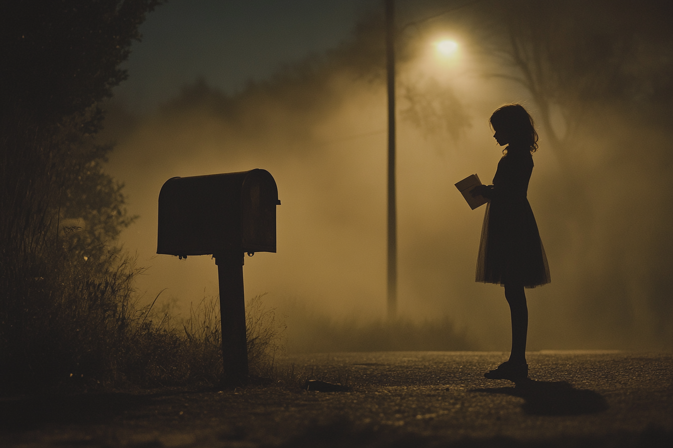 A girl standing near a mailbox | Source: Midjourney