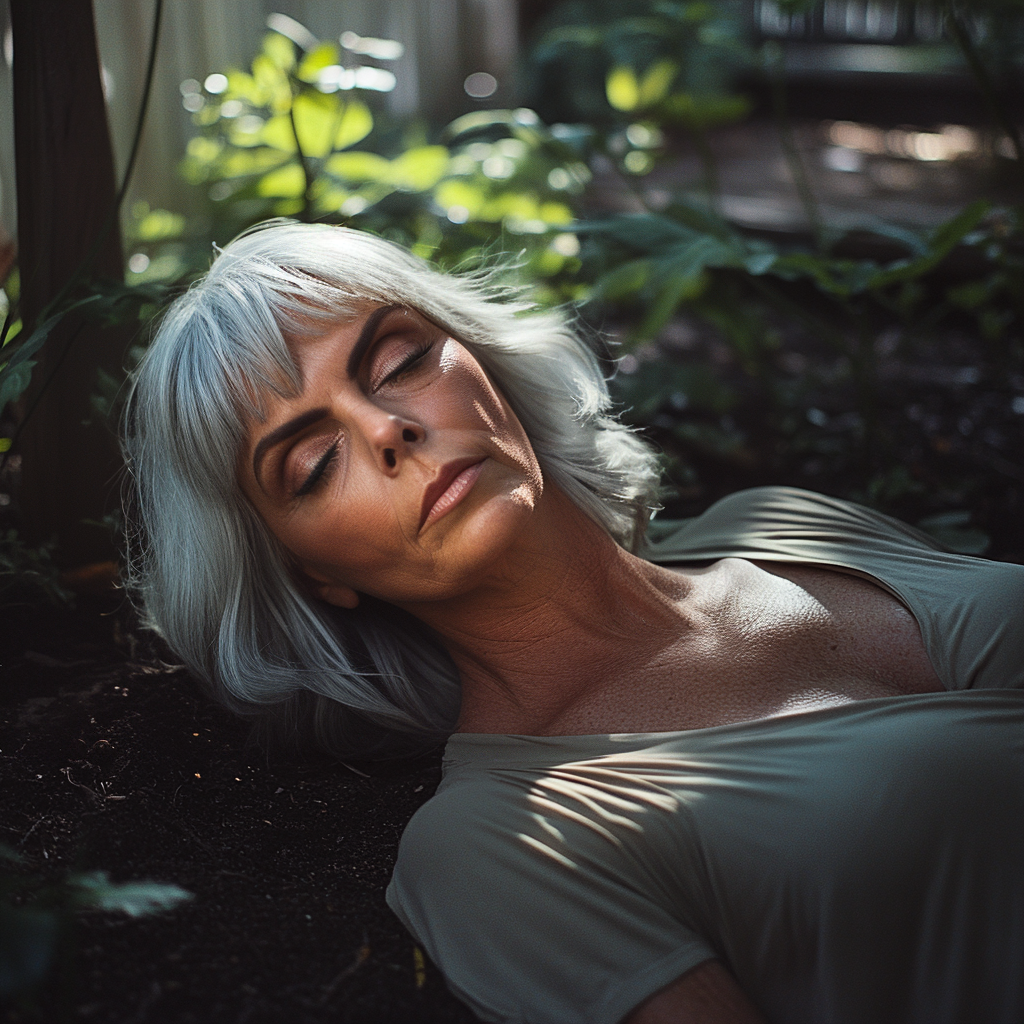 An unconscious woman lying on the ground | Source: Midjourney