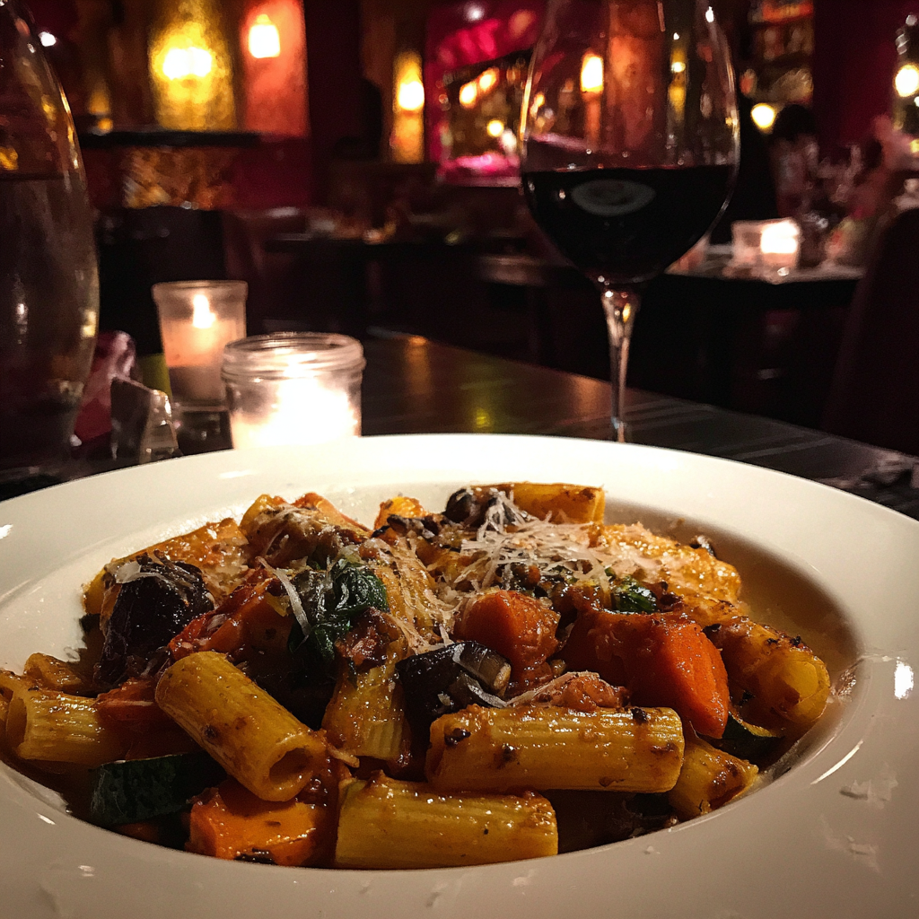A plate of pasta at a restaurant | Source: Midjourney