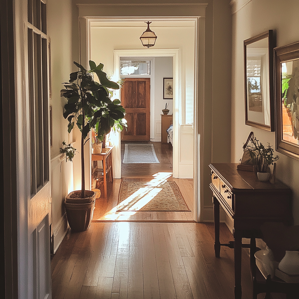 The hallway to a cozy home | Source: Midjourney