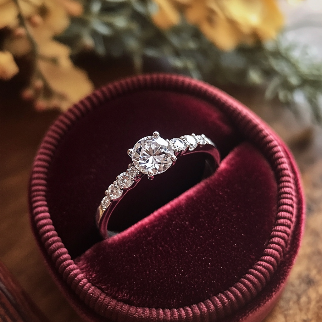 A beautiful ring on a table | Source: Midjourney