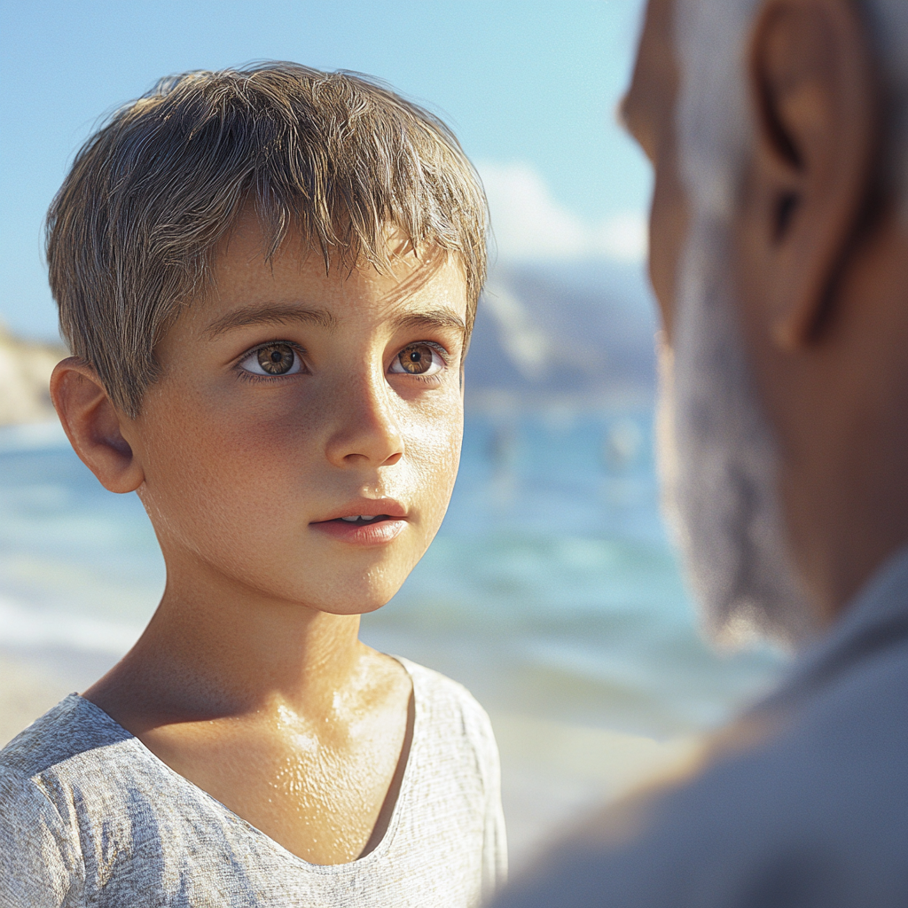 A boy talking to an older man | Source: Midjourney