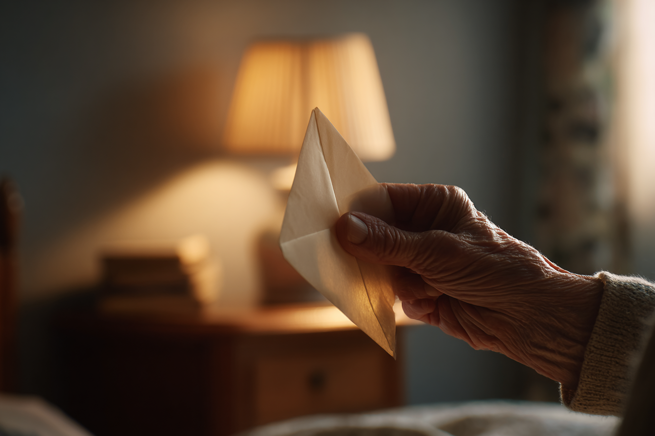 A person holding a paper | Source: Midjourney
