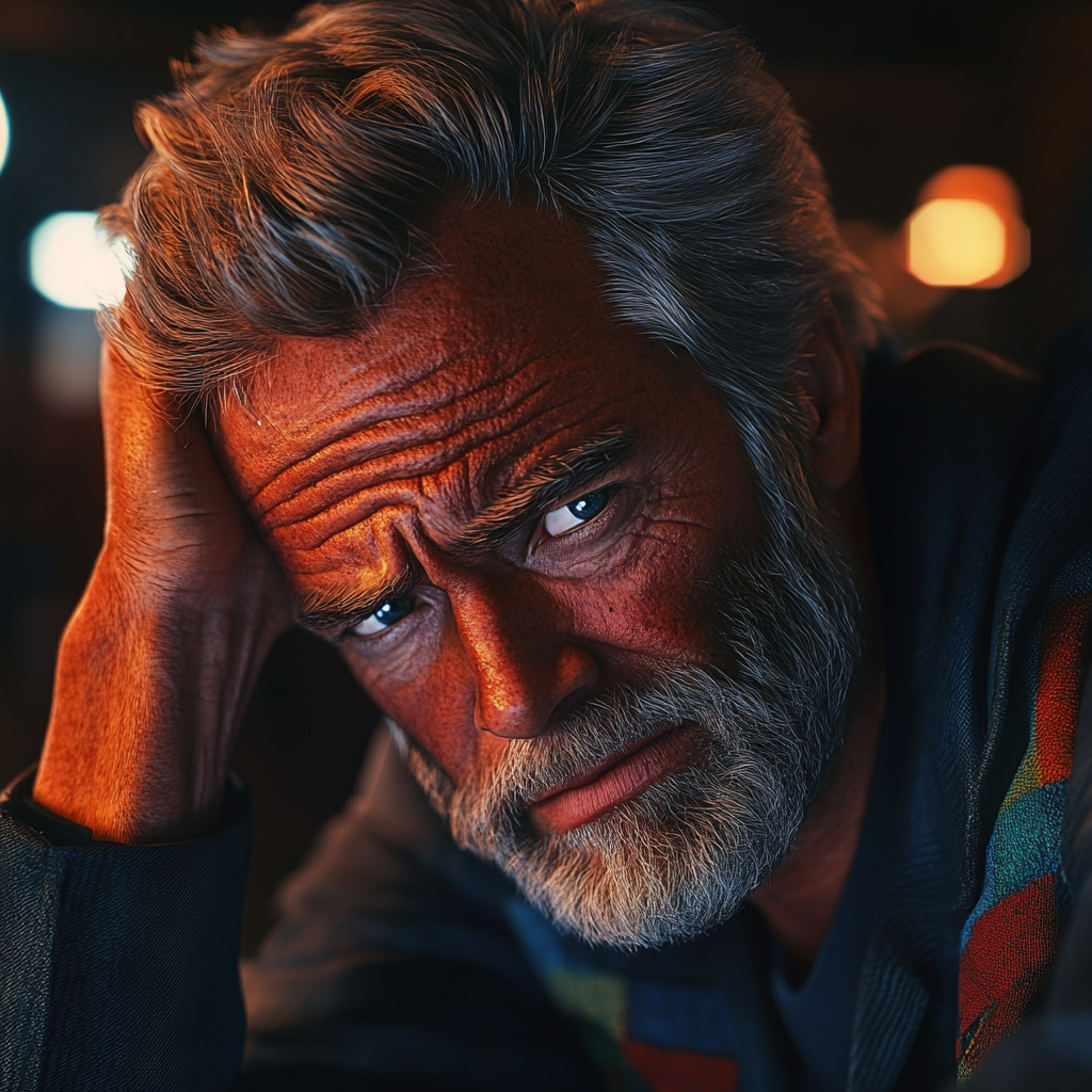 An agitated older man | Source: Midjourney