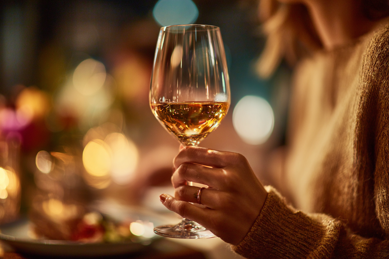 A woman holding a wine glass | Source: Midjourney