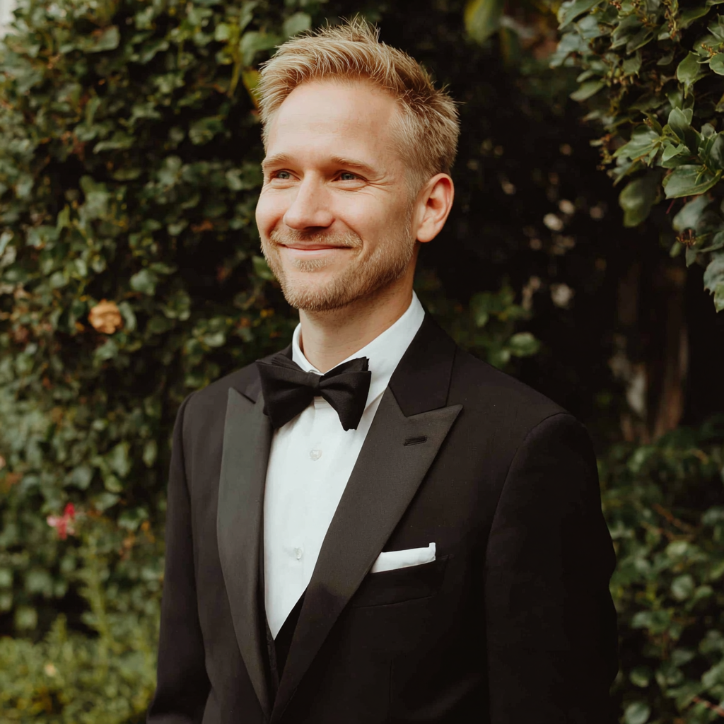 A smiling groom | Source: Midjourney