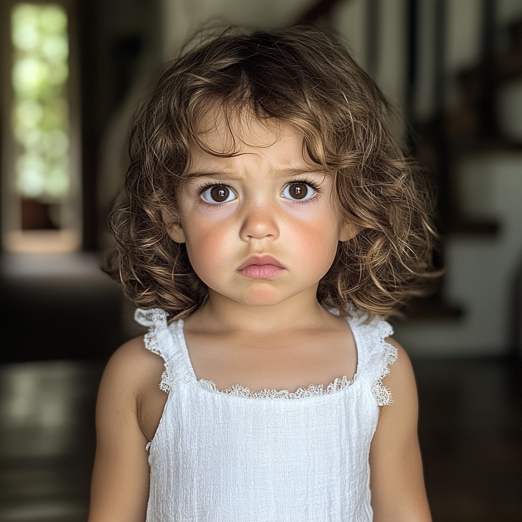 An upset little girl | Source: Midjourney