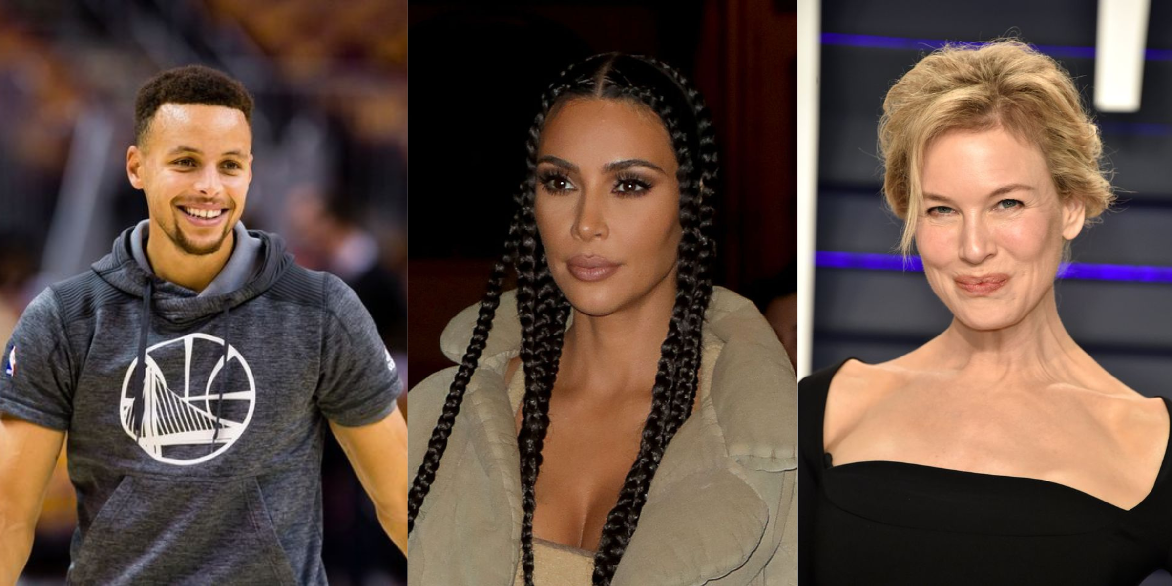 Stephen Curry, Kim Kardashian, and Renee Zellweger