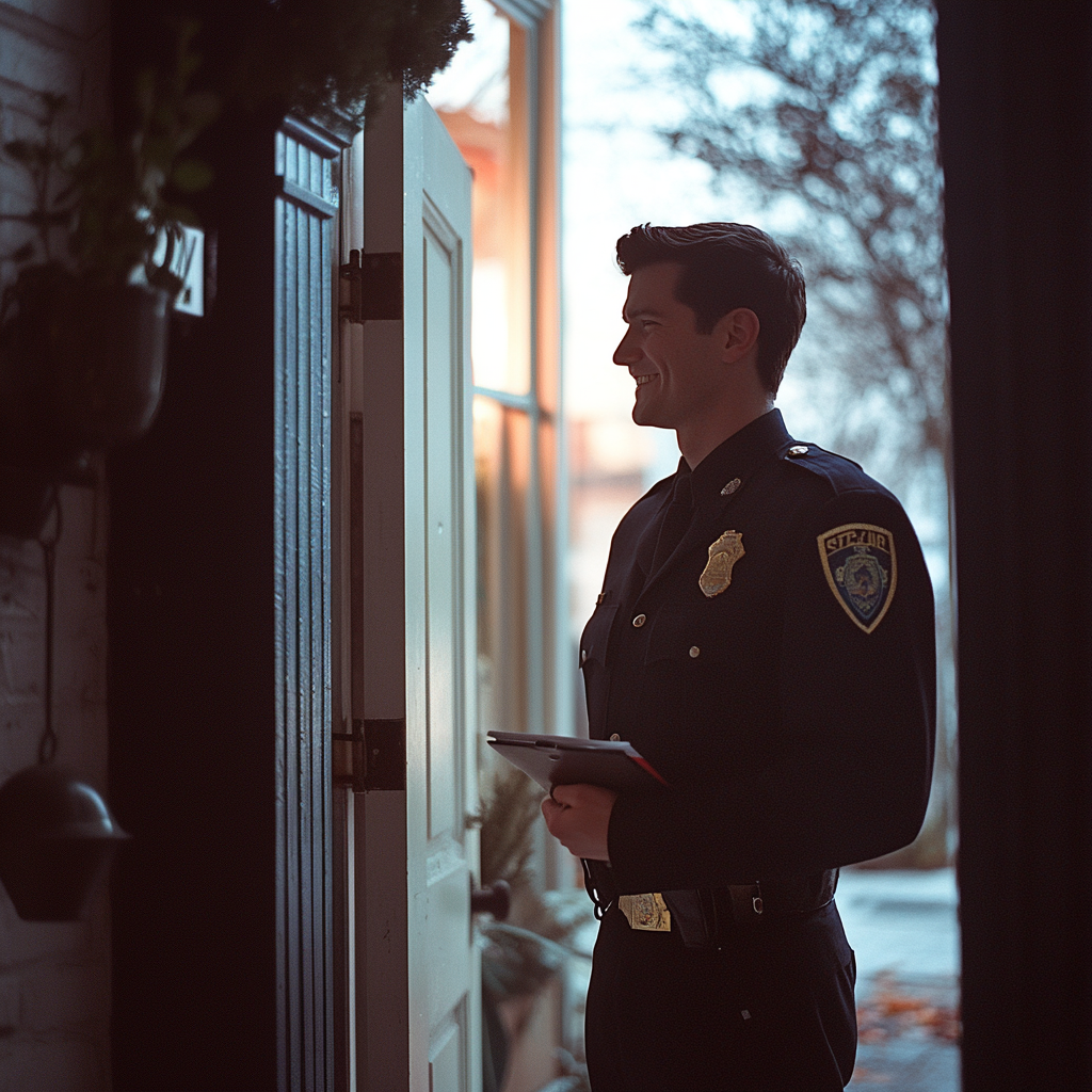 A happy policeman | Source: Midjourney