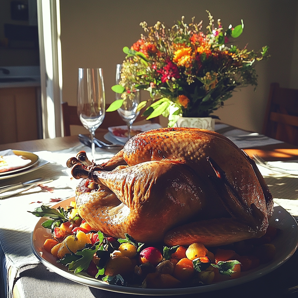 A Thanksgiving turkey | Source: Midjourney