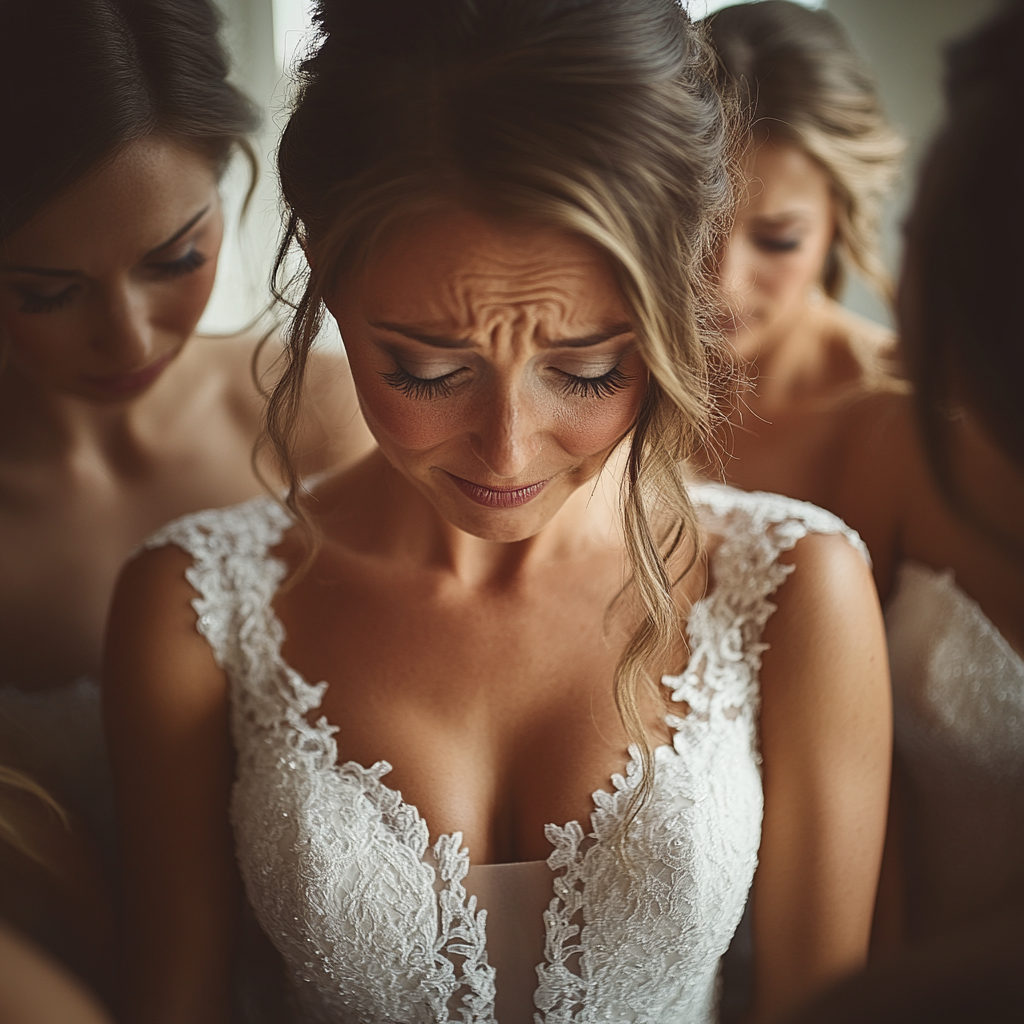 A bride crying | Source: Midjourney