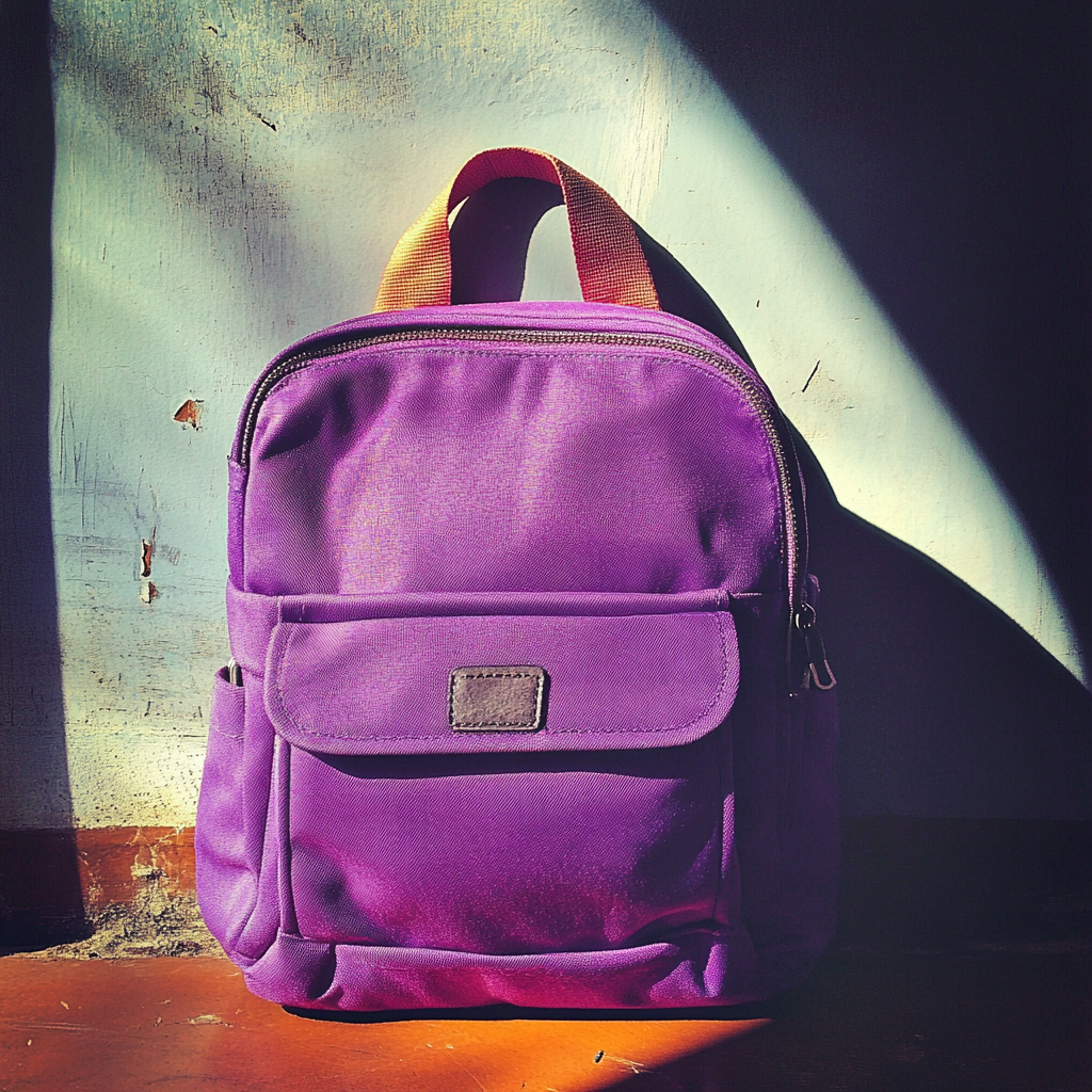 A child's purple backpack | Source: Midjourney