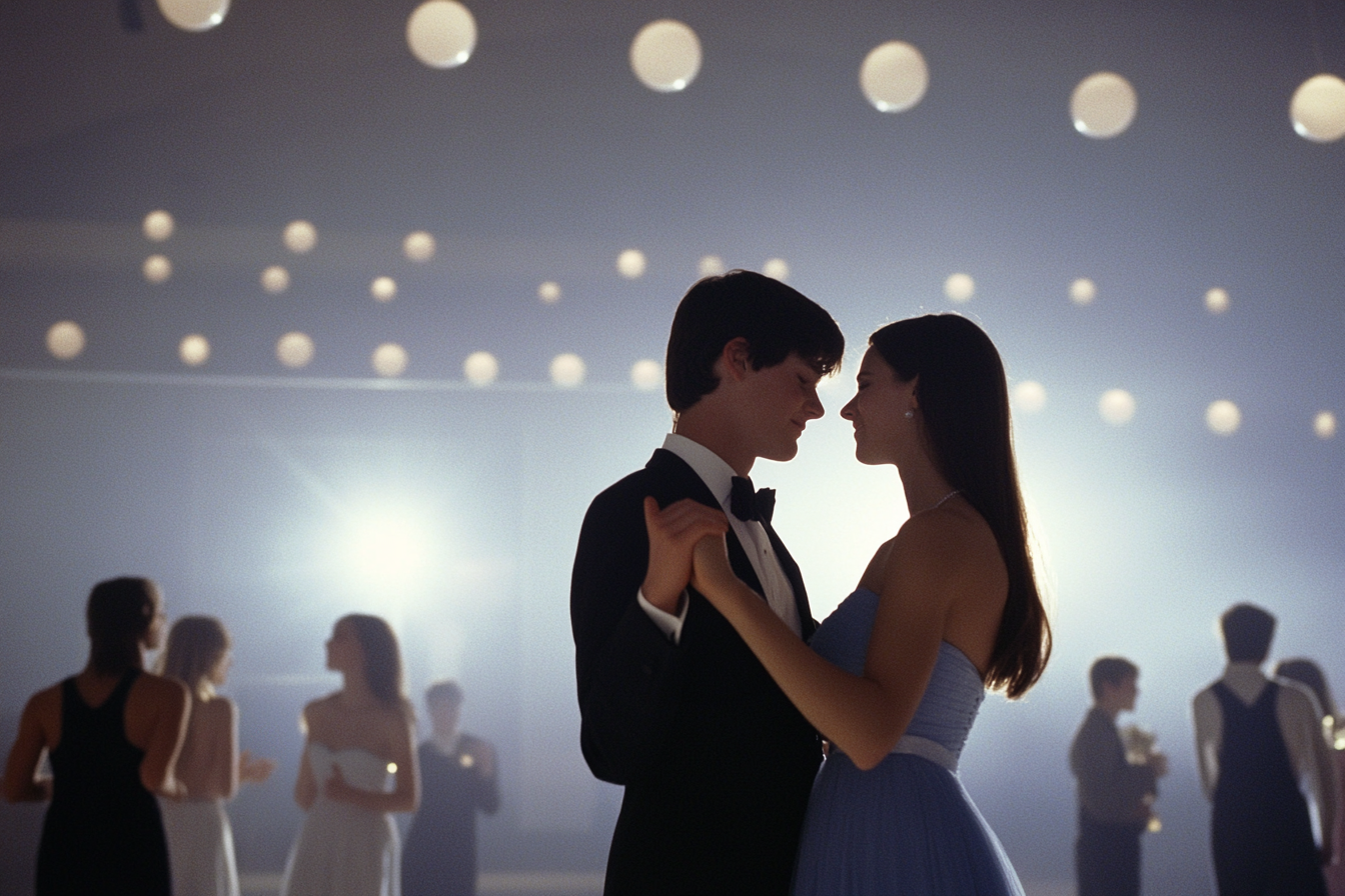 Un couple d'adolescents dansant au bal de promo | Source : Midjourney