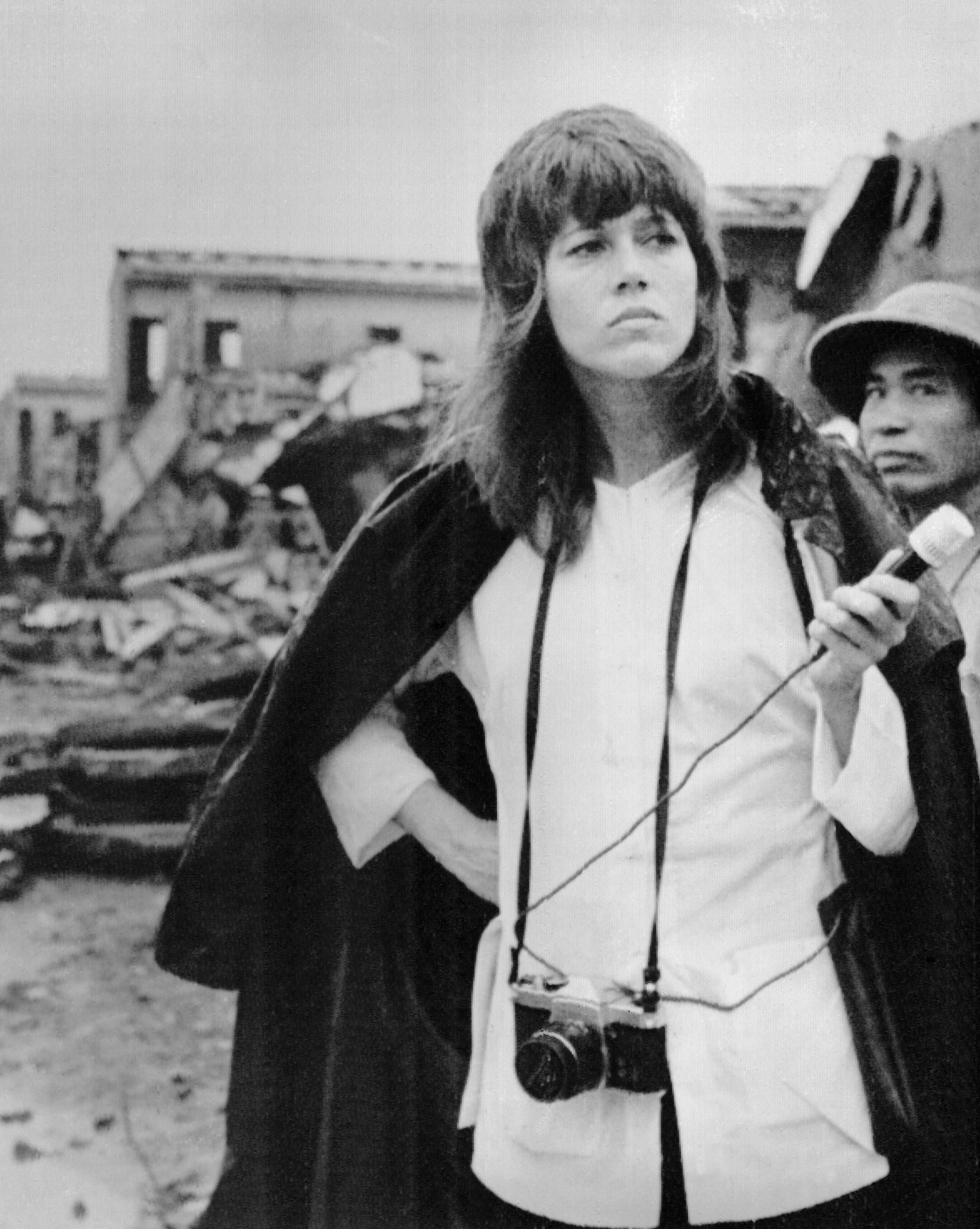Jane Fonda pays visit to the Truong Dinh residential center in the Nai Ba Trung District in Hanoi on July 18, 1972. | Source: Getty Images