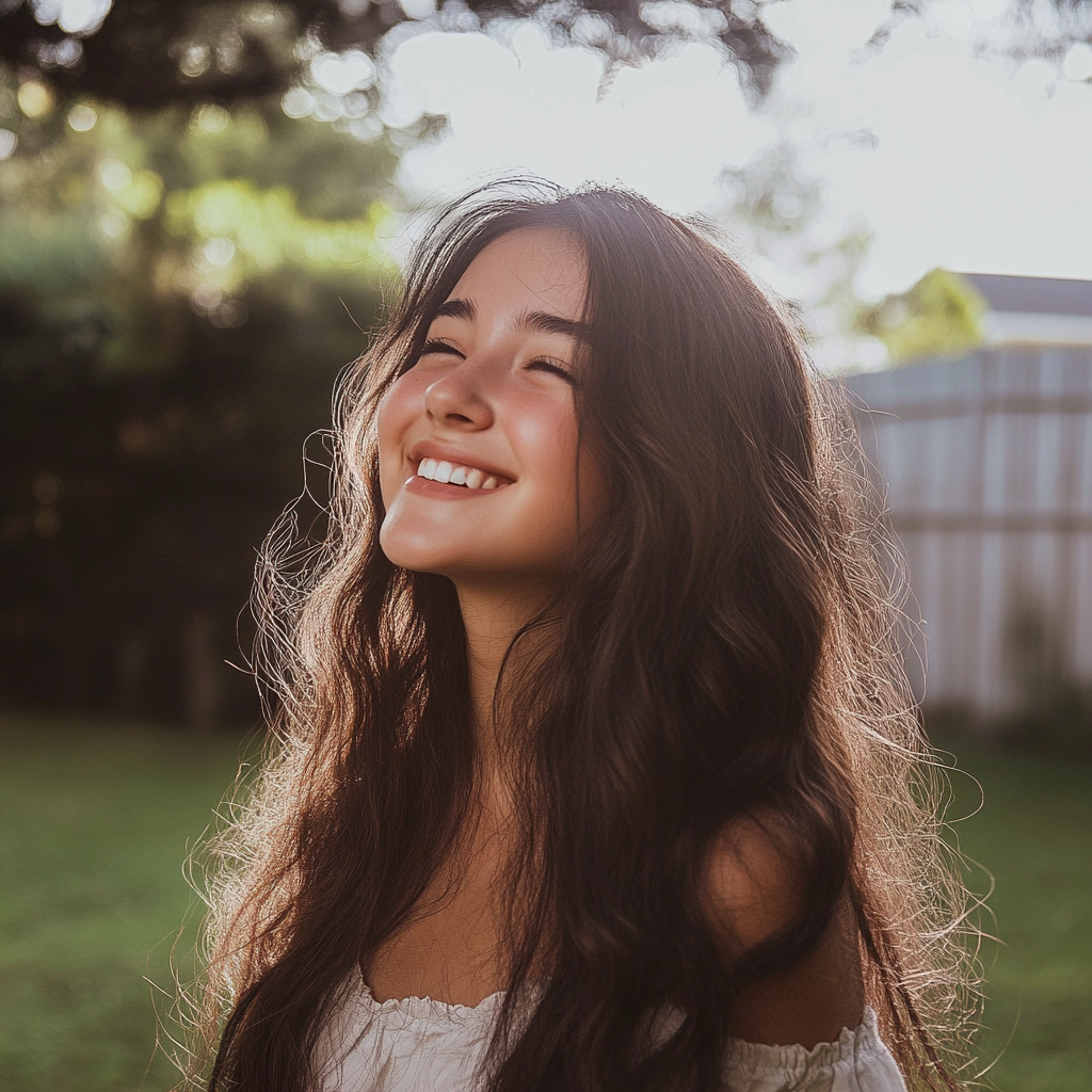 A smiling teenage girl | Source: Midjourney