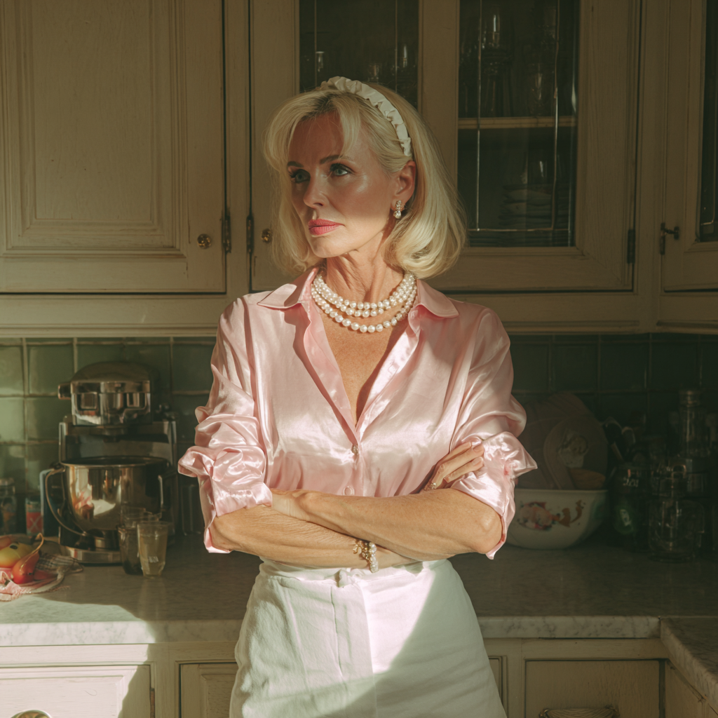 An older woman standing in a kitchen | Source: Midjourney